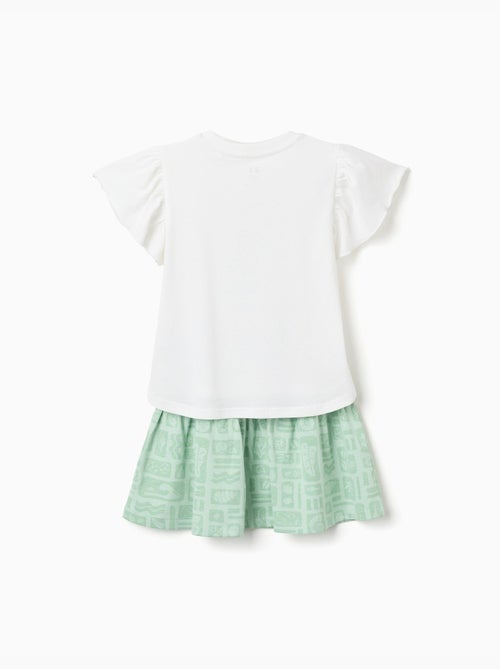 T-shirt en coton + jupe avec motif plage - Kiabi