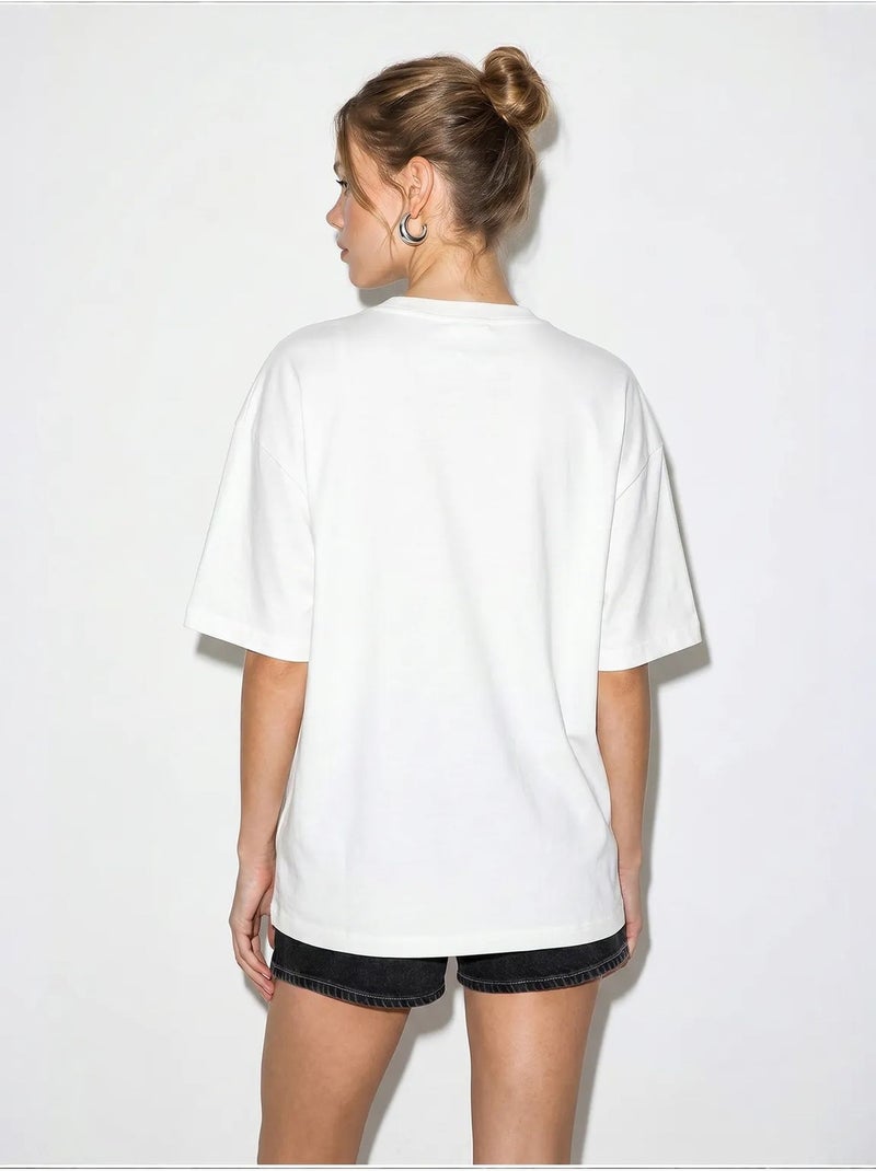 T-shirt en coton lucci Blanc cassé - Kiabi