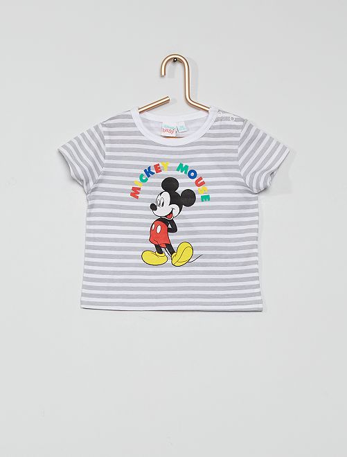 T-shirt en coton 'Mickey'                             gris chiné 
