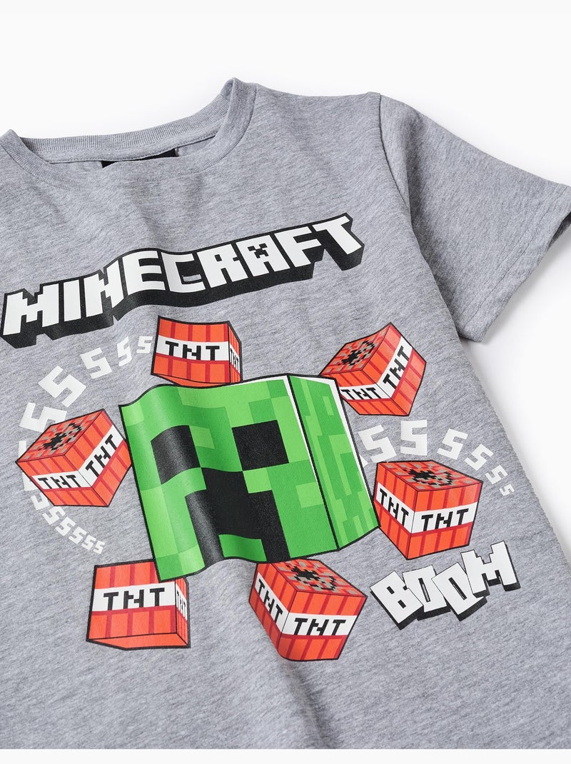 T-shirt en Coton Minecraft Gris - Kiabi