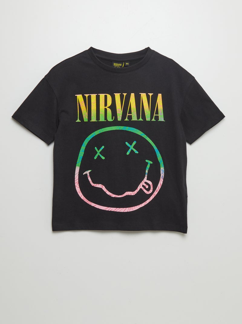T-shirt en coton 'Nirvana' Noir - Kiabi