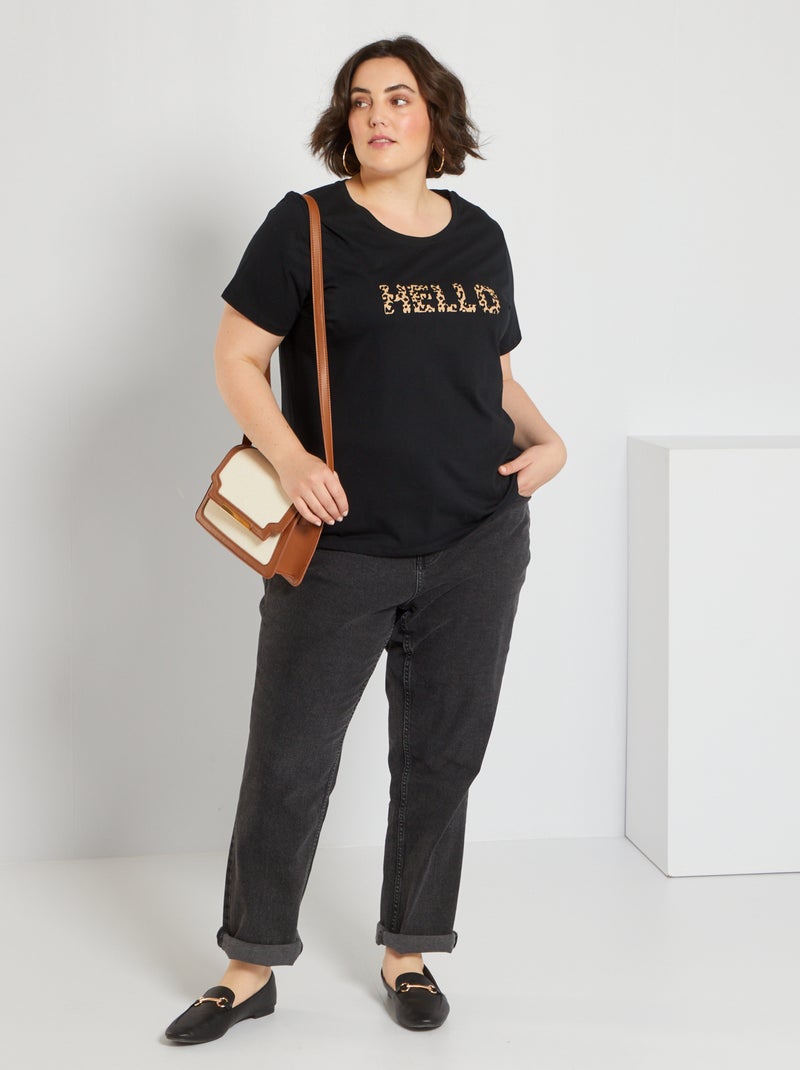 T-shirt en coton Noir - Kiabi