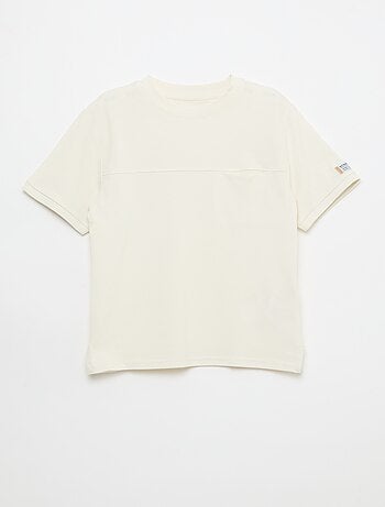 T-shirt en coton piqué à manches courtes
