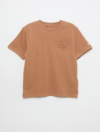 T-shirt en coton piqué à manches courtes