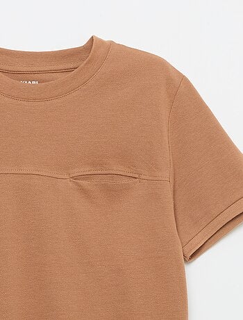 T-shirt en coton piqué à manches courtes