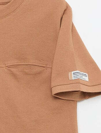 T-shirt en coton piqué à manches courtes