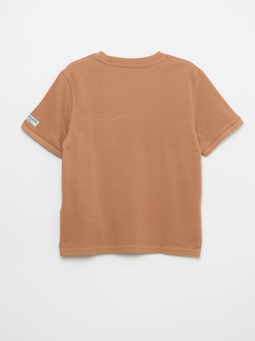 T-shirt en coton piqué à manches courtes - Kiabi