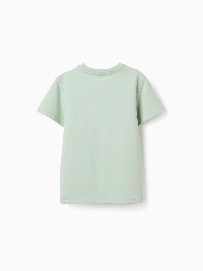 T-shirt en coton piqué avec poche Vert clair - Kiabi