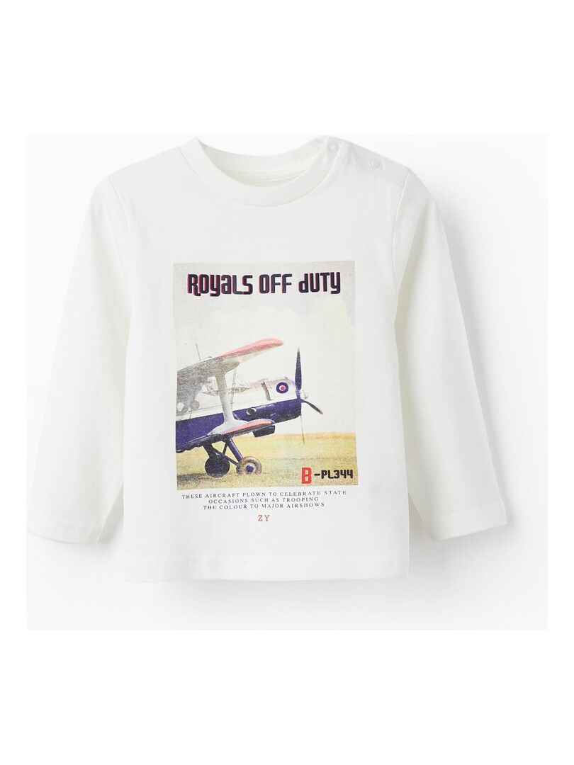T-shirt en coton pour bébé garçon 'Royals off Duty' manches longues  ROYALS OFF DUTY Blanc - Kiabi