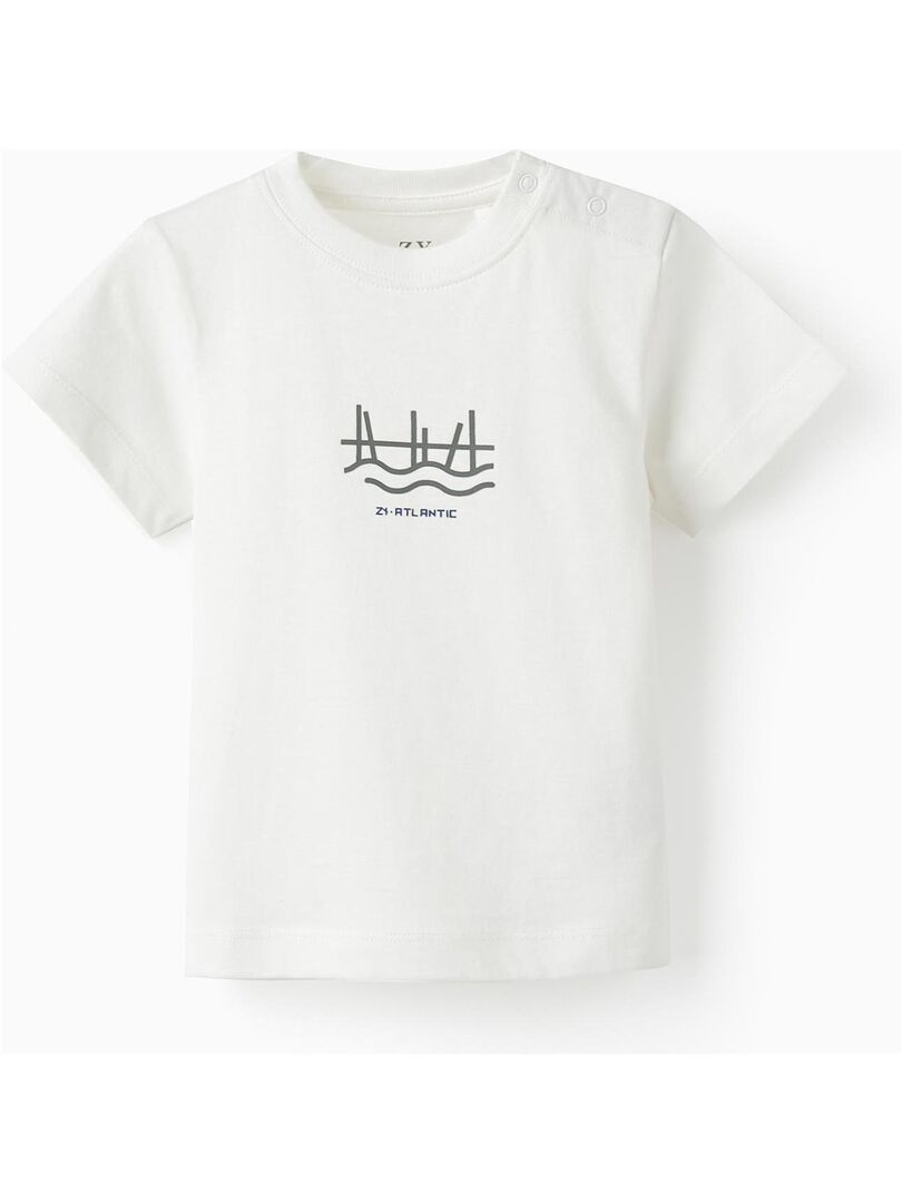 T-shirt en coton pour bébé garçon 'ZY Atlantic' manches courtes  ATLANTIC COMPANY Beige clair - Kiabi