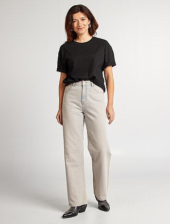 T-shirt en coton pour femme à col rond et manches courtes
