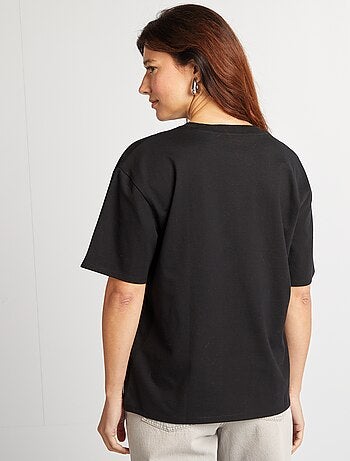 T-shirt en coton pour femme à col rond et manches courtes