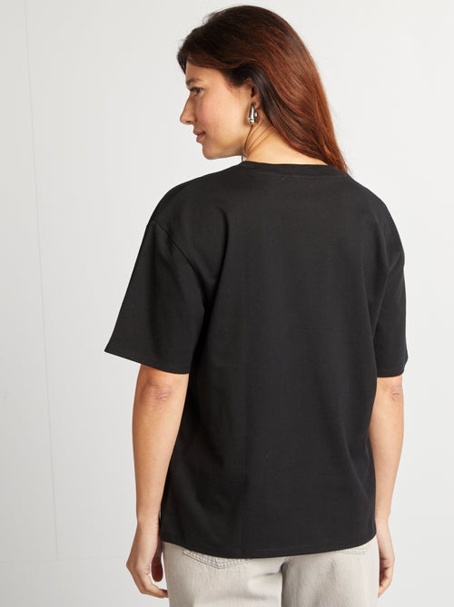 T-shirt en coton pour femme à col rond et manches courtes - Kiabi
