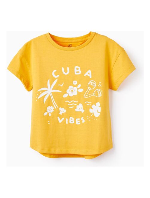 T-shirt en Coton pour Fille 'Cuba Vibes' manches courtes - Kiabi