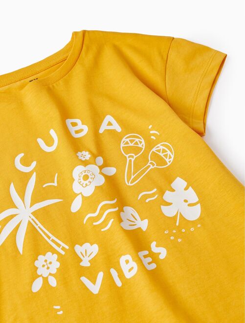 T-shirt en Coton pour Fille 'Cuba Vibes' manches courtes - Kiabi