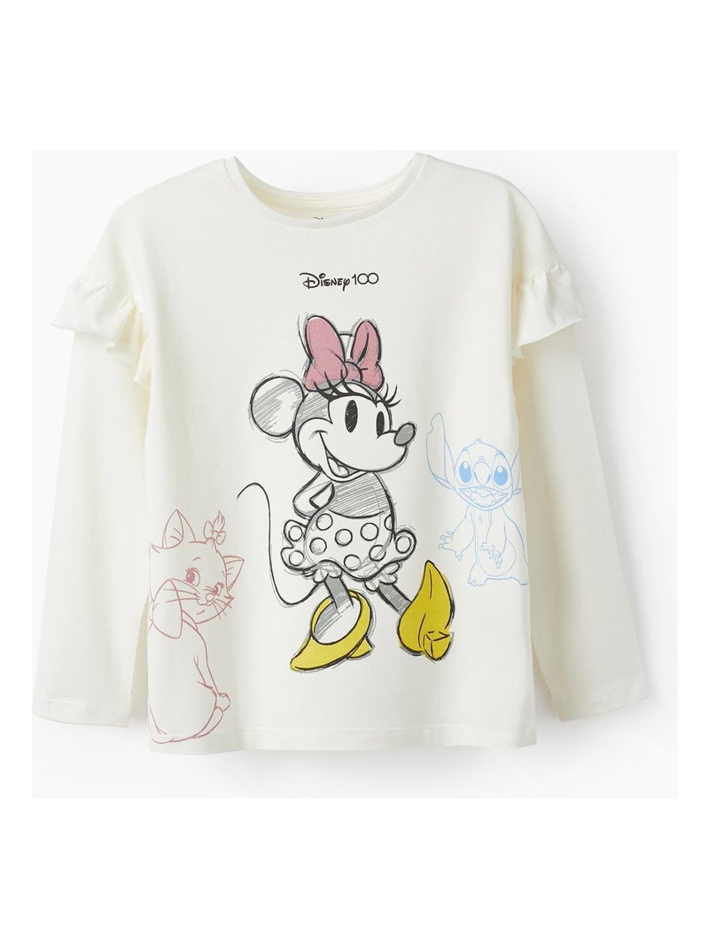 T-Shirt en coton pour fille 'Disney 100 Ans - Minnie'   DISNEY Beige clair - Kiabi