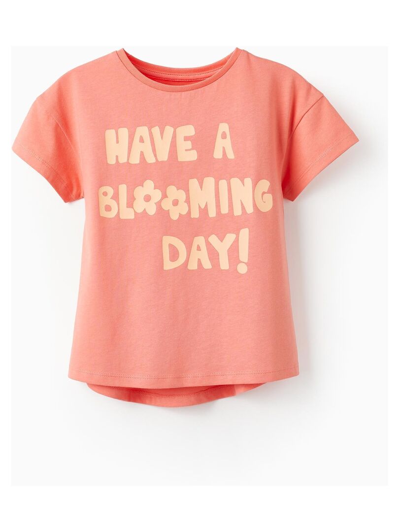 T shirt en coton pour fille Have a Blooming Day manches courtes