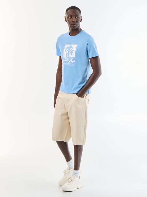 T-shirt en coton pour homme à col rond avec motif - Kiabi T-shirt en coton pour homme à col rond avec motif - Kiabi