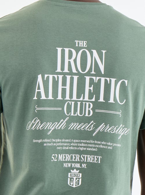 T-shirt en coton pour homme à col rond avec motif placé - Kiabi