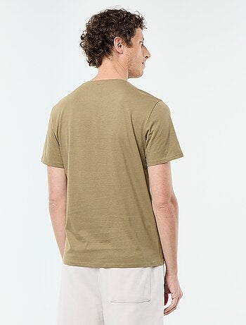 T-shirt en coton pour homme à col rond avec motif
