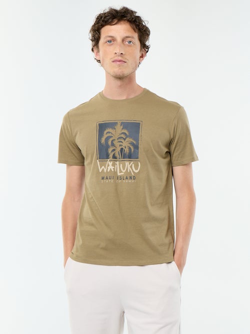 T-shirt en coton pour homme à col rond avec motif - Kiabi T-shirt en coton pour homme à col rond avec motif - Kiabi