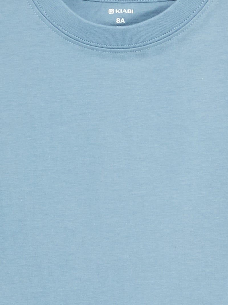 T-shirt en coton premium Bleu - Kiabi
