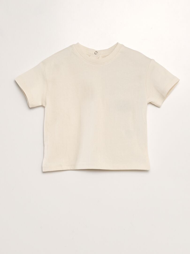 T-shirt en coton pressionné au dos - Tough Cotton™ - Mixte Blanc - Kiabi