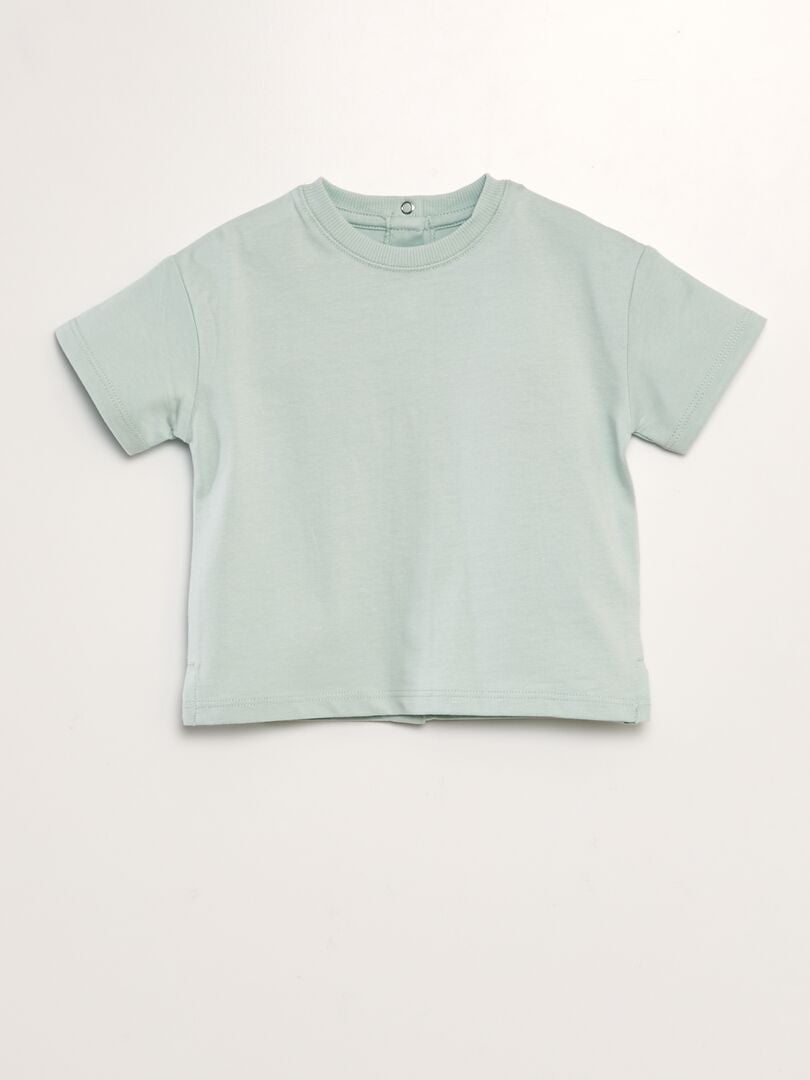 T-shirt en coton pressionné au dos - Tough Cotton™ - Mixte bleu - Kiabi