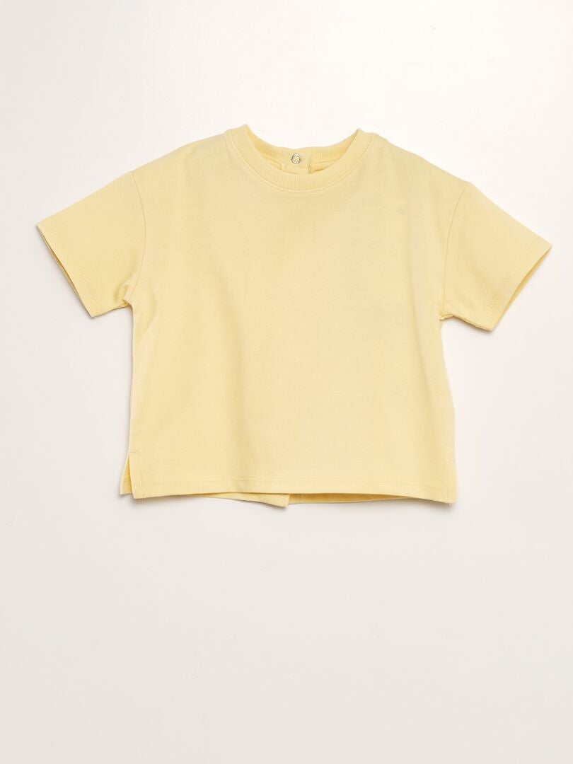 T-shirt en coton pressionné au dos - Tough Cotton™ - Mixte Jaune - Kiabi