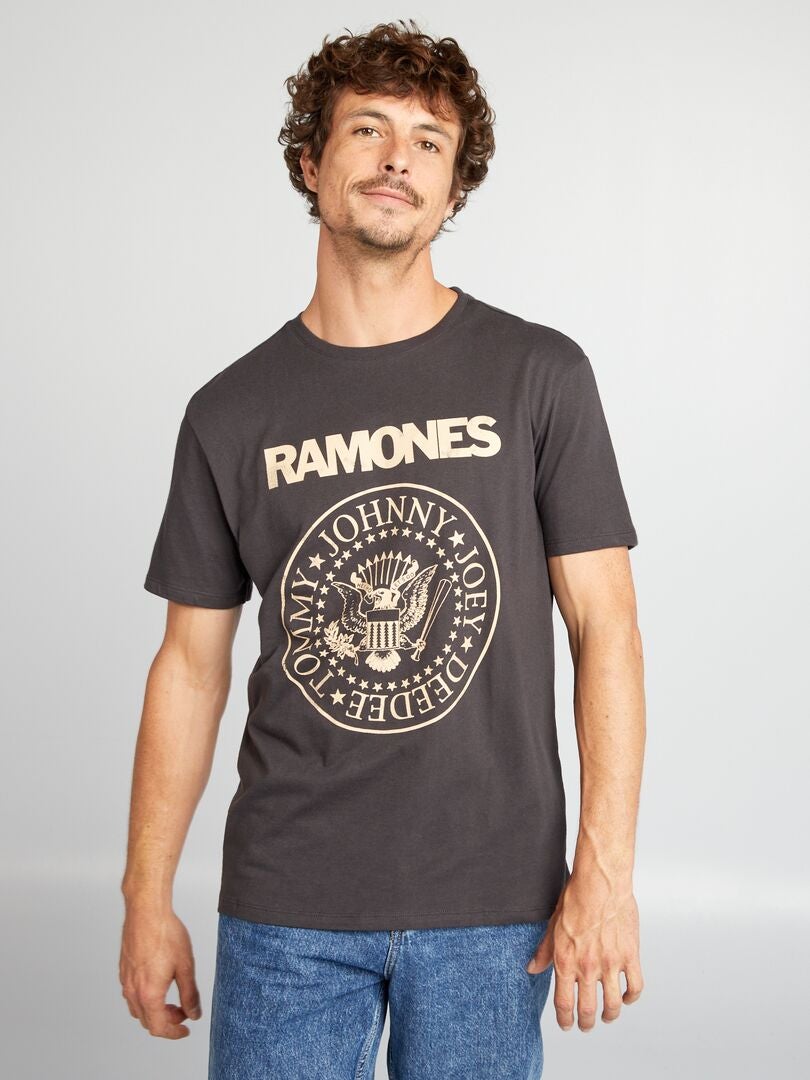 T-shirt en coton 'Ramones Stone' Noir - Kiabi