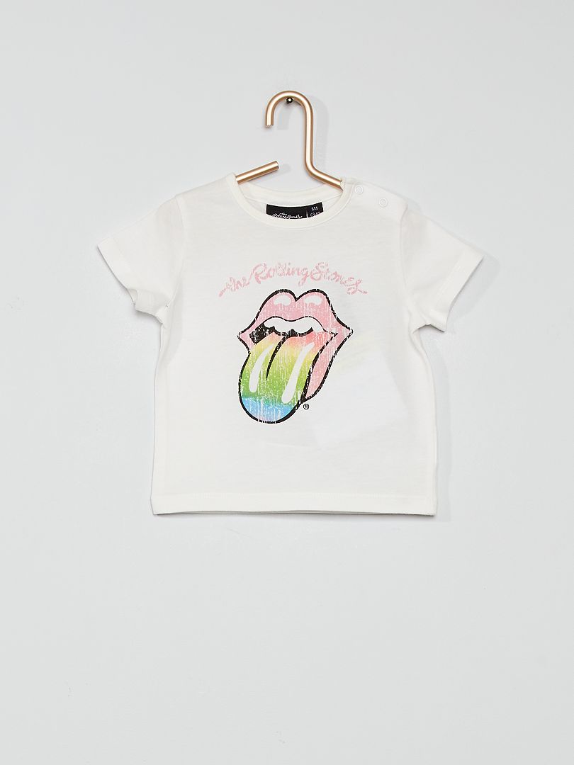 T-shirt en coton 'Rolling Stones' écru - Kiabi