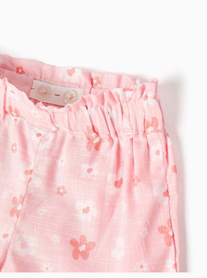 T-shirt en coton + short à motif floral Rose clair - Kiabi