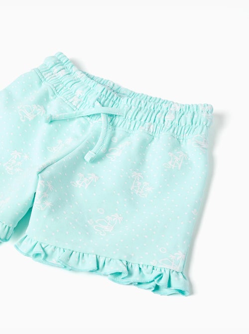 T-shirt en coton + short avec imprimé palmiers - Kiabi