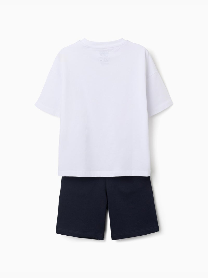 T-shirt en coton + short avec Looney Tunes Blanc - Kiabi