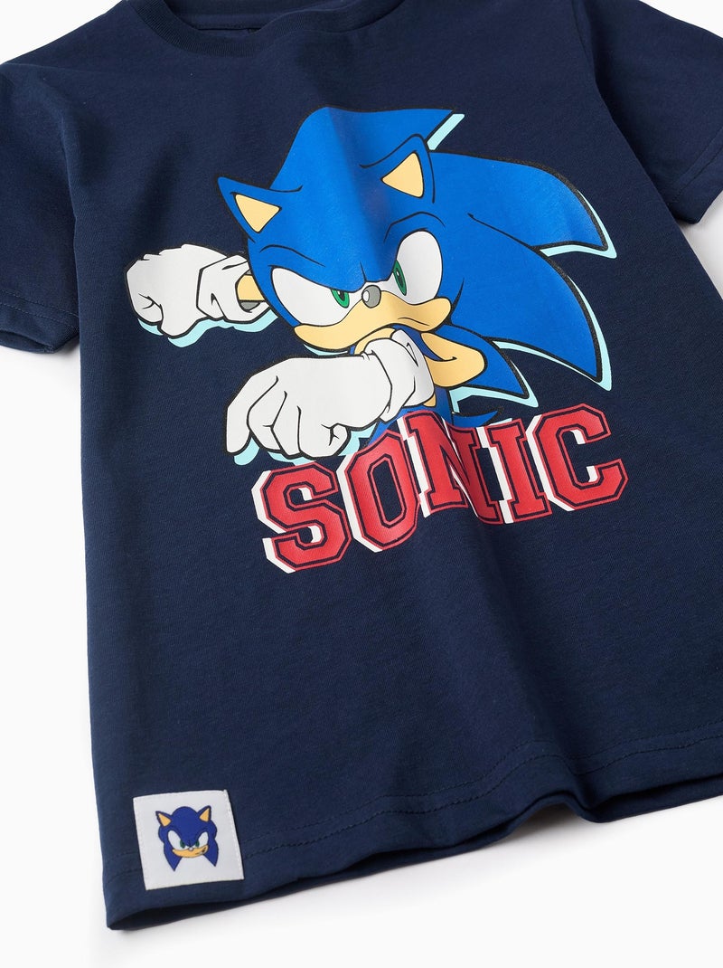 T-shirt en Coton Sonic Bleu foncé - Kiabi