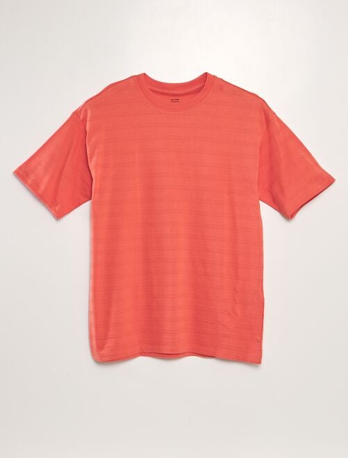 T-shirt en coton texturé - Kiabi