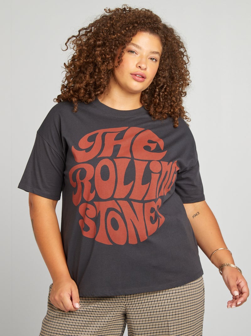 T-shirt en coton 'The Rolling Stones' Gris - Kiabi