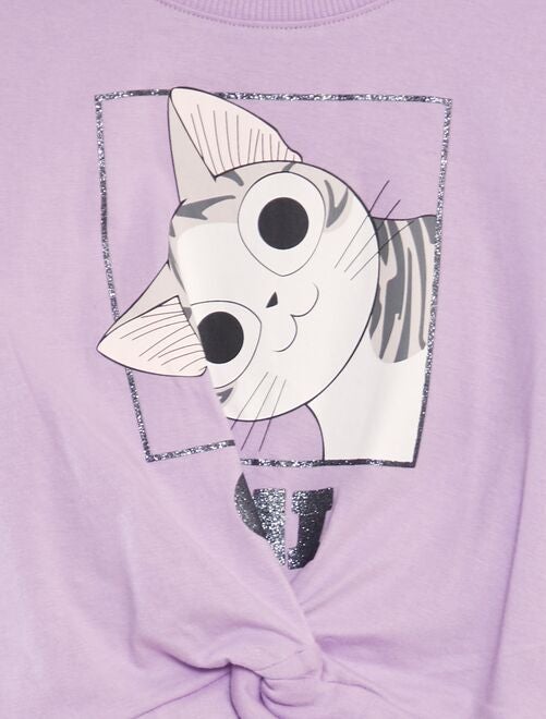 T-shirt en coton 'Une vie de chat' - Kiabi