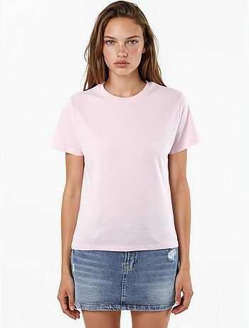 T-shirt en coton uni à col rond busem