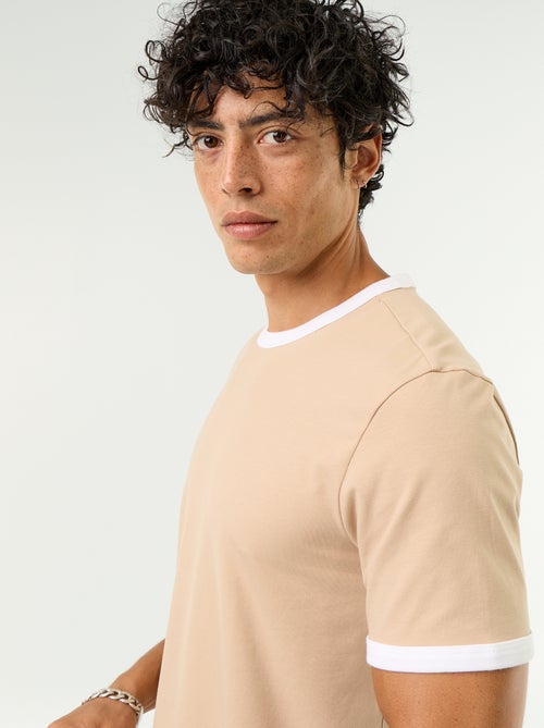 T-shirt en coton uni à col rond homme - Kiabi