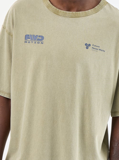 T-shirt en coton uni à col rond homme - Kiabi