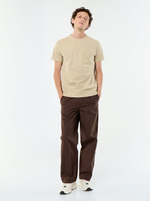 T-shirt en coton uni à col rond pour homme - Kiabi