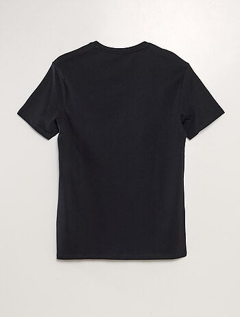 T-shirt homme uni en coton à col V
