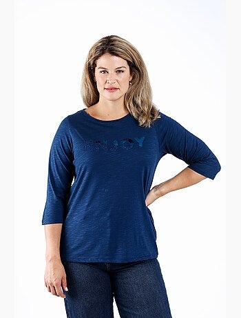 T-shirt en coton uni Enjoy