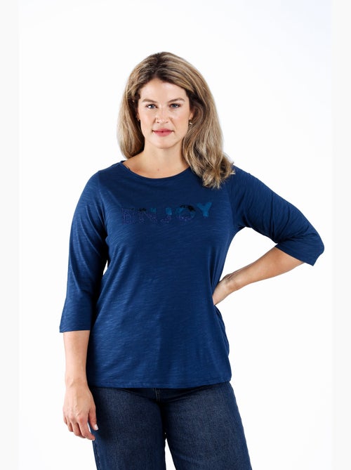 T-shirt en coton uni Enjoy PAPRIKA - Kiabi