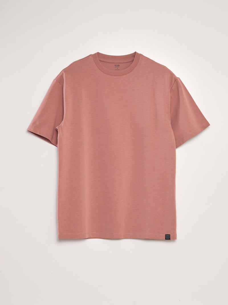 T-shirt en coton uni Rose - Kiabi