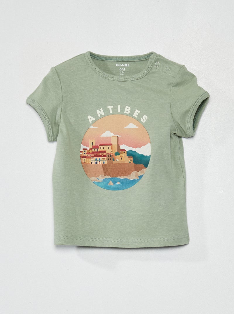 T-shirt en coton Vert - Kiabi