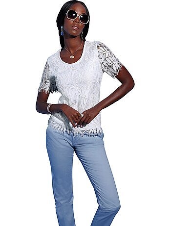 T-shirt En Dentelle 40% Viscose - Taille Standard - helline