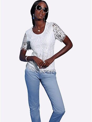 T-shirt En Dentelle 40% Viscose - Taille Standard - Helline