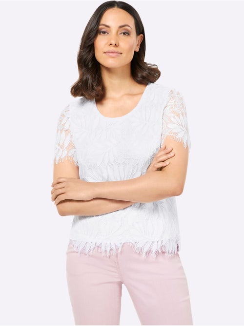 T-shirt En Dentelle 40% Viscose - Taille Standard - Helline - Kiabi